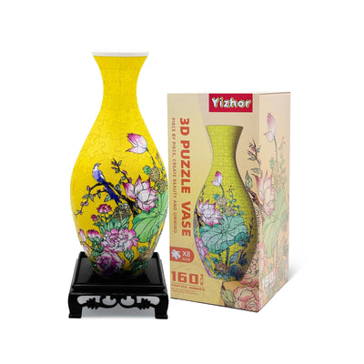 3D Puzzles Vase for Adults, 160 Pieces Puzzle Flower Vase for Home and Office Decor, DIY 4D Jigsaw Vase Arts and Crafts for Kids, Unique Housewarming Gifts for Moms