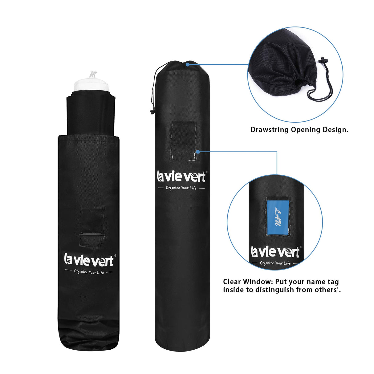 Lavievert Jigsaw Puzzle Roll Mat Puzzle Storage Saver Black Felt Mat, Long Box Package, No Folded Creases, Jigroll Up to 1,500 Pieces - Comes with A Drawstring Opening Design Bag LAVIEVERT