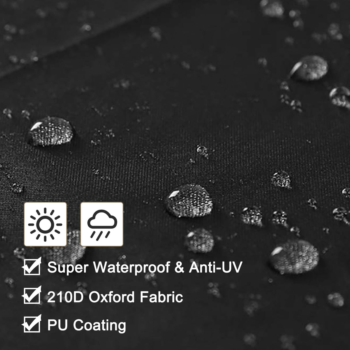 J&C Umbrella Cover, Windproof, UV Resistant Market Parasol Covers 7ft to 11ft Waterproof Outdoor Patio Umbrella Cover Black J&C