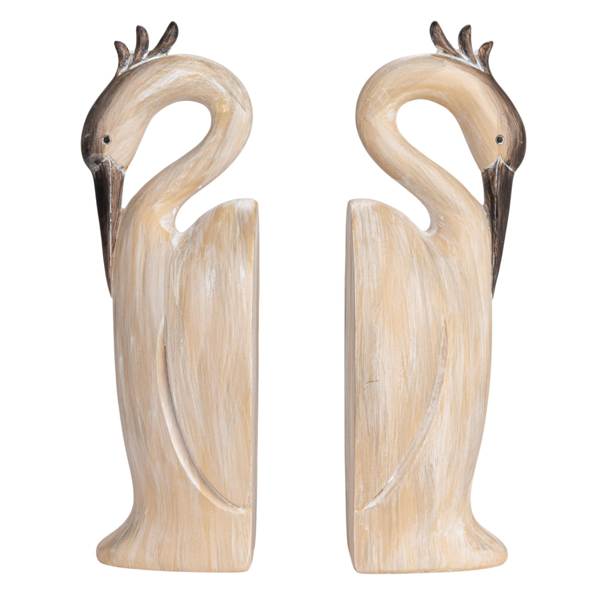 Creative Co-Op Resin Heron Bookends, Cream, Set of 2 Creative Co-Op