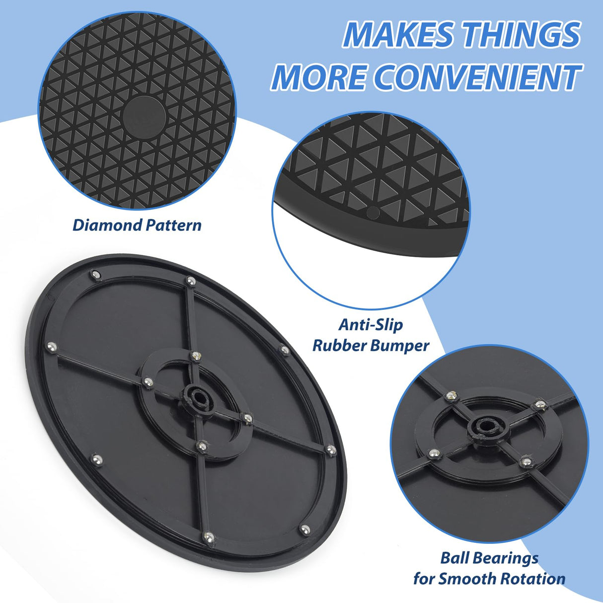 Lazy Susan 10 inch with Steel Ball Bearings,Heavy Duty Rotating Swivel Stand,Lazy Susan Turntable for Flat Panel Monitors, TV's, Potted Plants, Stereo Speakers, Lazy Susan Turntable Organizer CTTZCKJ