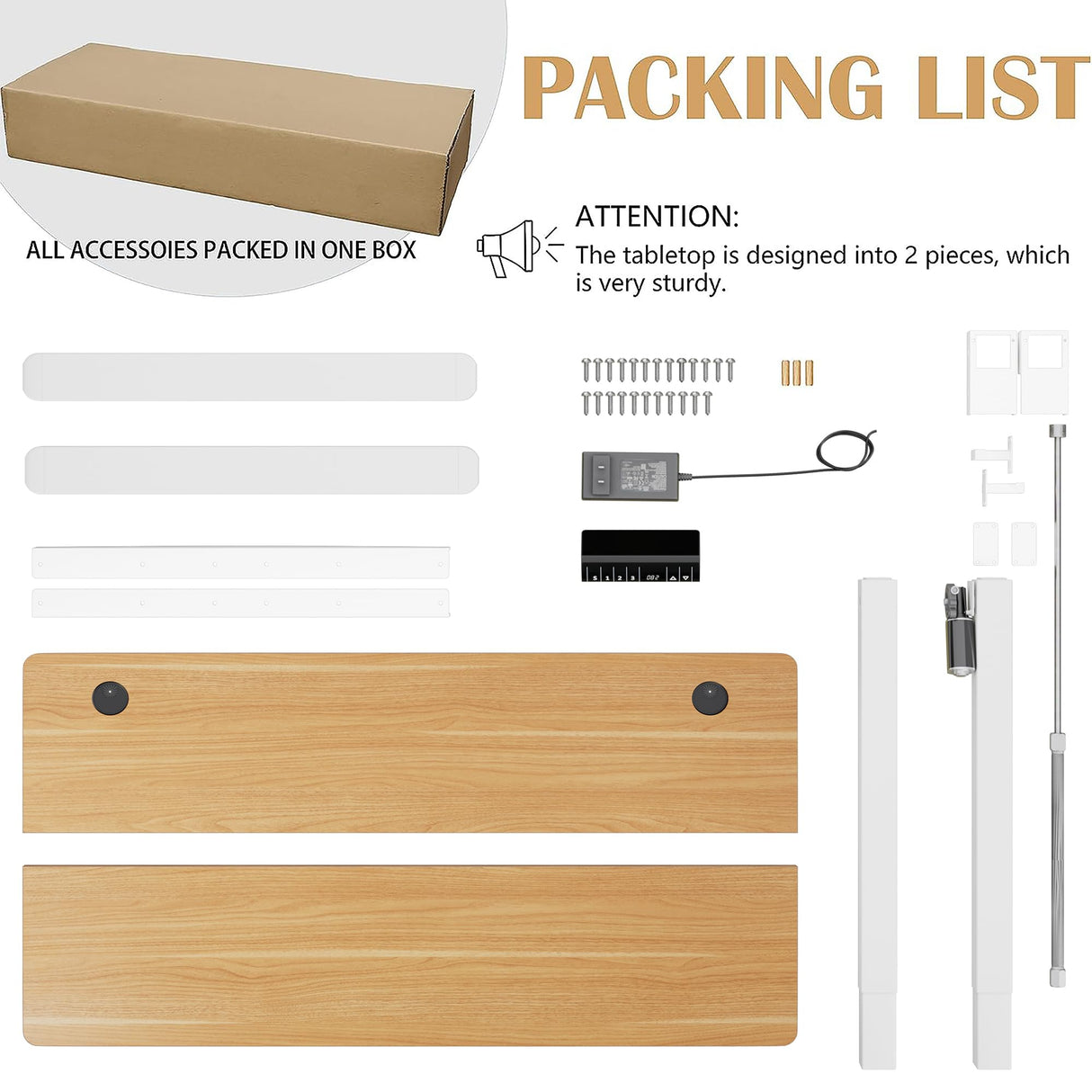 Meilocar Height Adjustable Electric Standing Desk, Sit Stand Computer Desk w/Memory Controller, Home Office Workstation Stand up Desk with Splice Board, 48" x 24" Tabletop (Walnut Top + White Frame) Meilocar