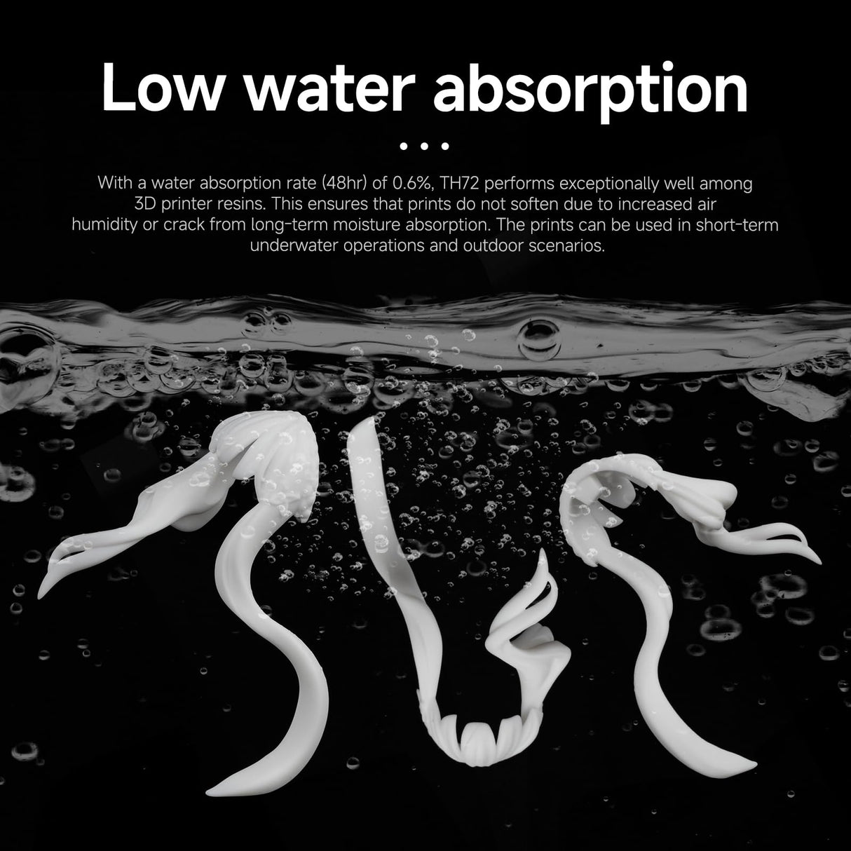 RESIONE 3D Printer Resin, TH72 Flexible Tough Resin with Long-Lasting Toughness and High Elongation, 3D Printing Impact Resistant for Figurines (White 1KG) RI RESIONE