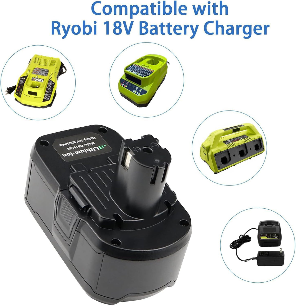 Powerost 18V Battery for Ryobi One+: 18 Volt 6Ah Lithium-ion Replacement for Ryobi One Plus P108 P102 P107 P189 Drill Tools High Performance Battery PBP005 Powerost