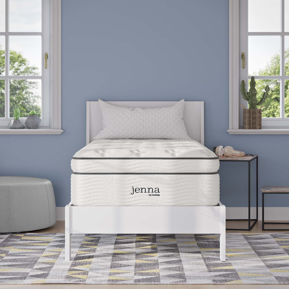 Modway Jenna 14” Innerspring Pillow Top Twin Mattress With Individually Encased Coils Modway