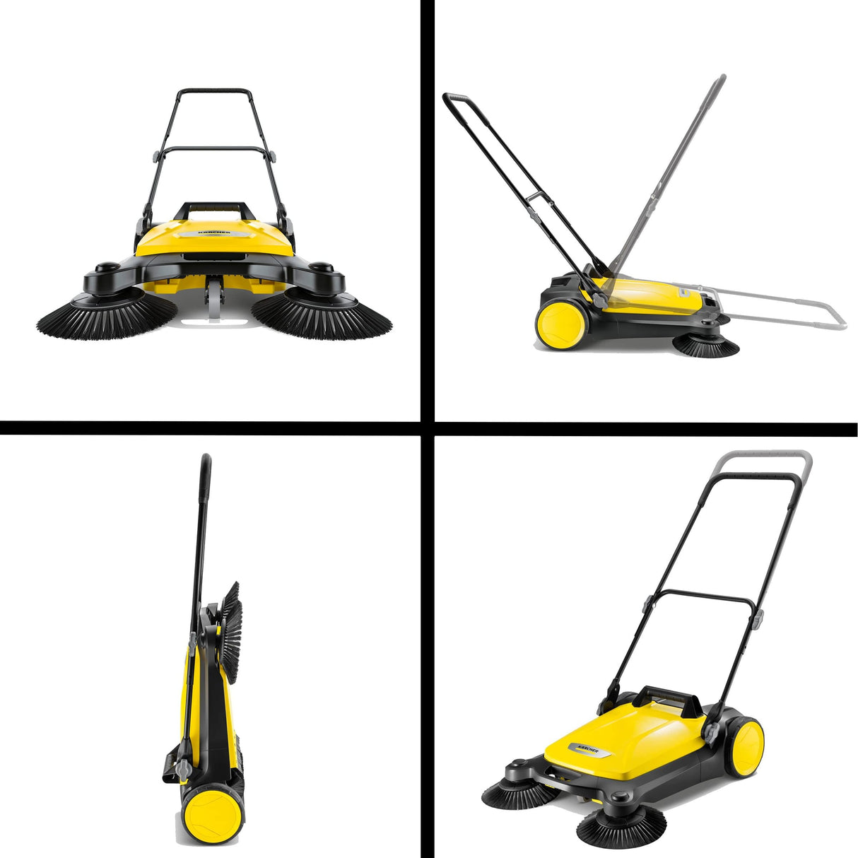 Kärcher - S 4 Twin Walk-Behind Outdoor Hand Push Sweeper - 5.25 Gallon Capacity - 26.8" Sweeping Width - Sweeps up to 26,000 ft²/Hour,Yellow Kärcher