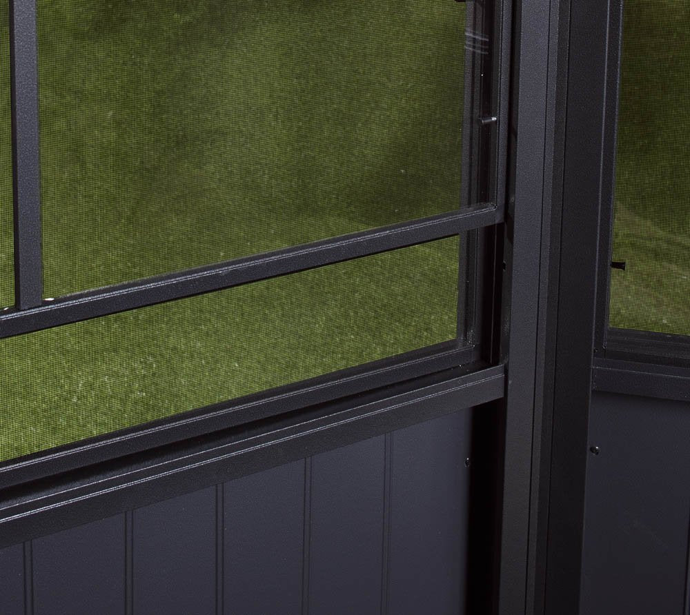 Sojag 12' x 18' Outdoor Charleston Aluminum Solarium Sunroom with Mosquito Net, Dark Gray Sojag