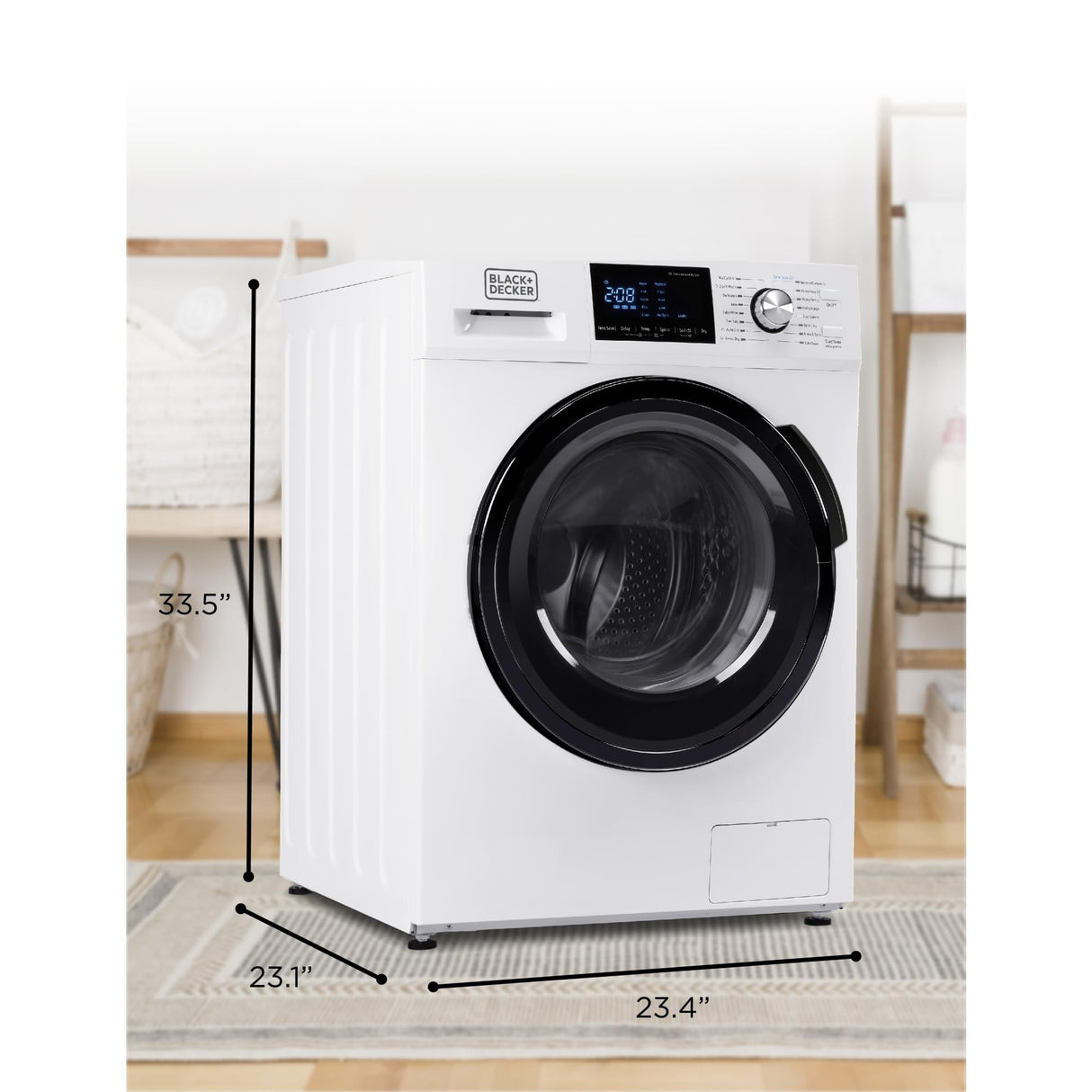 BLACK+DECKER Washer and Dryer Combo, 2.7 Cu. Ft. All In One Washer and Dryer with LED Display & 16 Cycles BLACK+DECKER