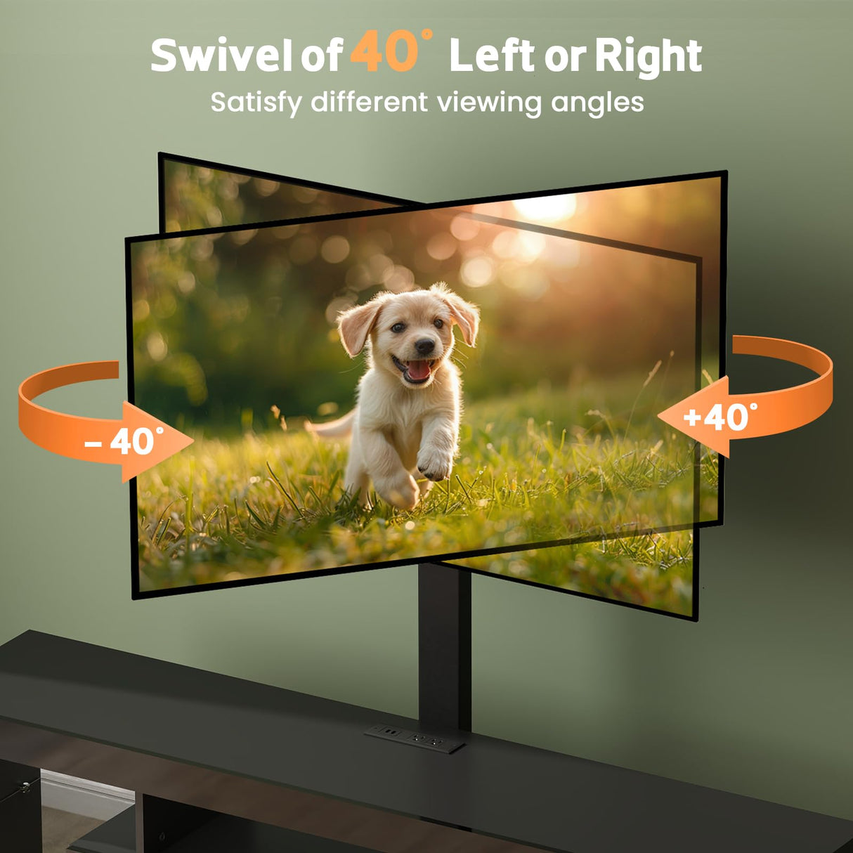 Lamtor TV-Stand with Mount 75 inch - LED TV Stand with Power Outlet & Drawers, Modern Entertainment Center with Mount for Living Room, Bedroom, Black Lamtor