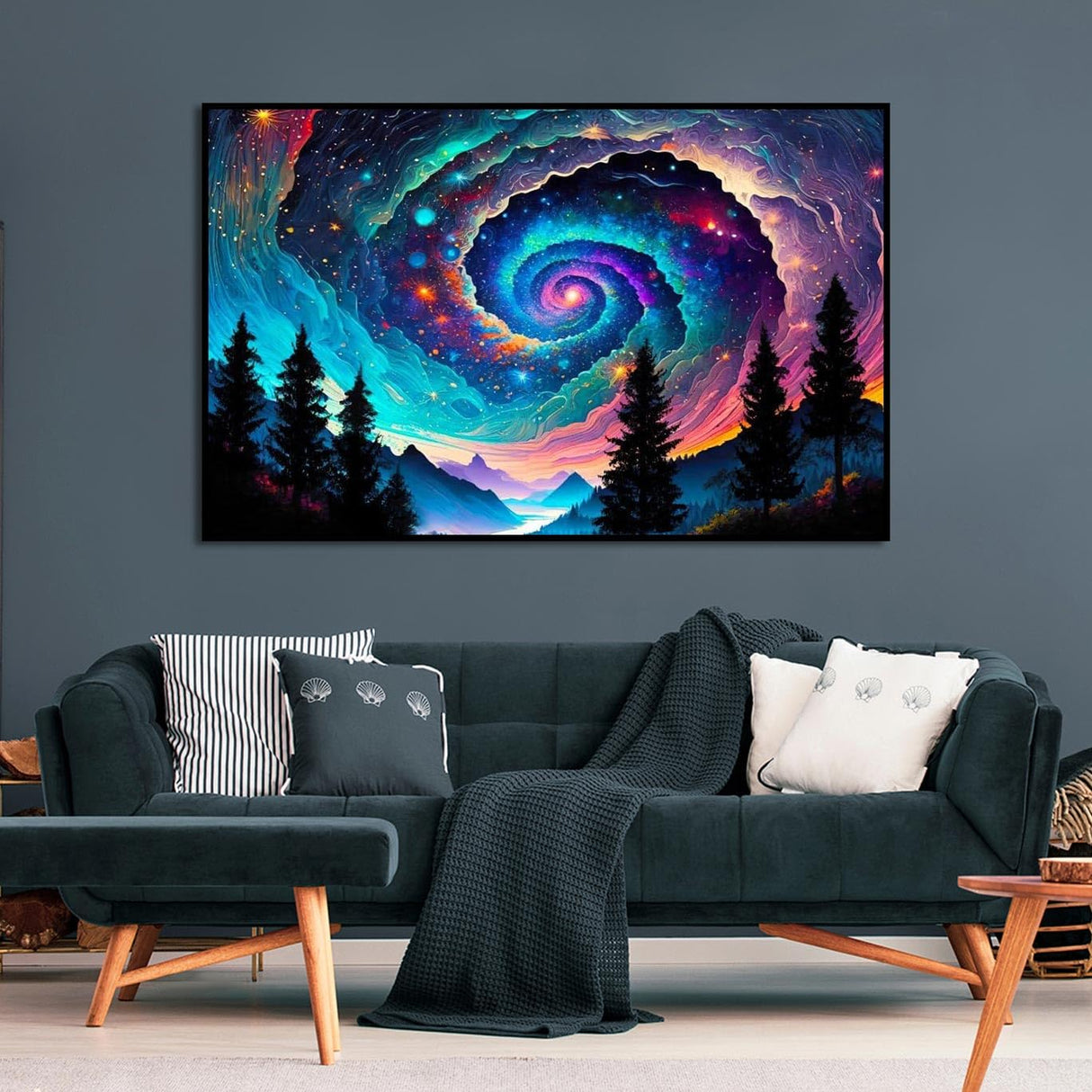 pchmcu 5D Diamond Painting Mountain,Diamond Painting Galaxy Kits for Adults,DIY Full Drill Crystal Rhinestone Arts and Crafts,Gem Art Paints with Diamond Home Wall Decor 27.5 X 15.7inch pchmcu