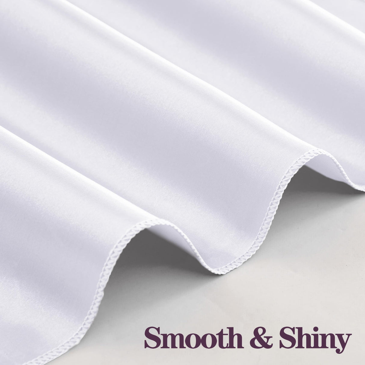 RUDONG M 100 Pcs White Satin Napkins and Napkin Rings Set, 17 x 17 Inch Square Cloth Napkins Set of 50, Silky Soft Table Napkins Bulk for Weddings, Banquet, Parties Dinner Decoration RUDONG M