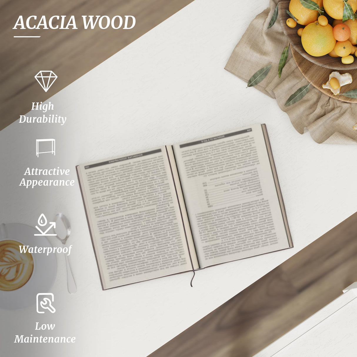 Cozyman 45 Inch Acacia Wood Bar Table and Stools Set in White for Dining and Entertaining Cozyman