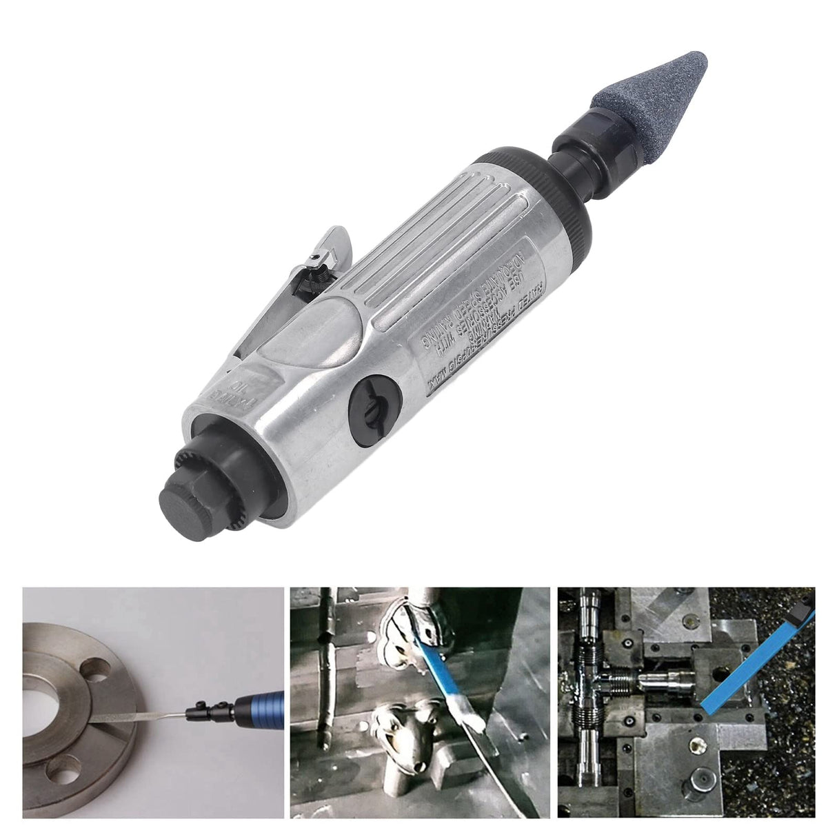 1/4 Inch Air Die Grinder Kit, Portable Straight Grinder, 22000 RPM Pneumatic Air Die Grinder Polishing Grinding Machine Heavy Duty Industrial Polisher Grinding Tool TOPINCN