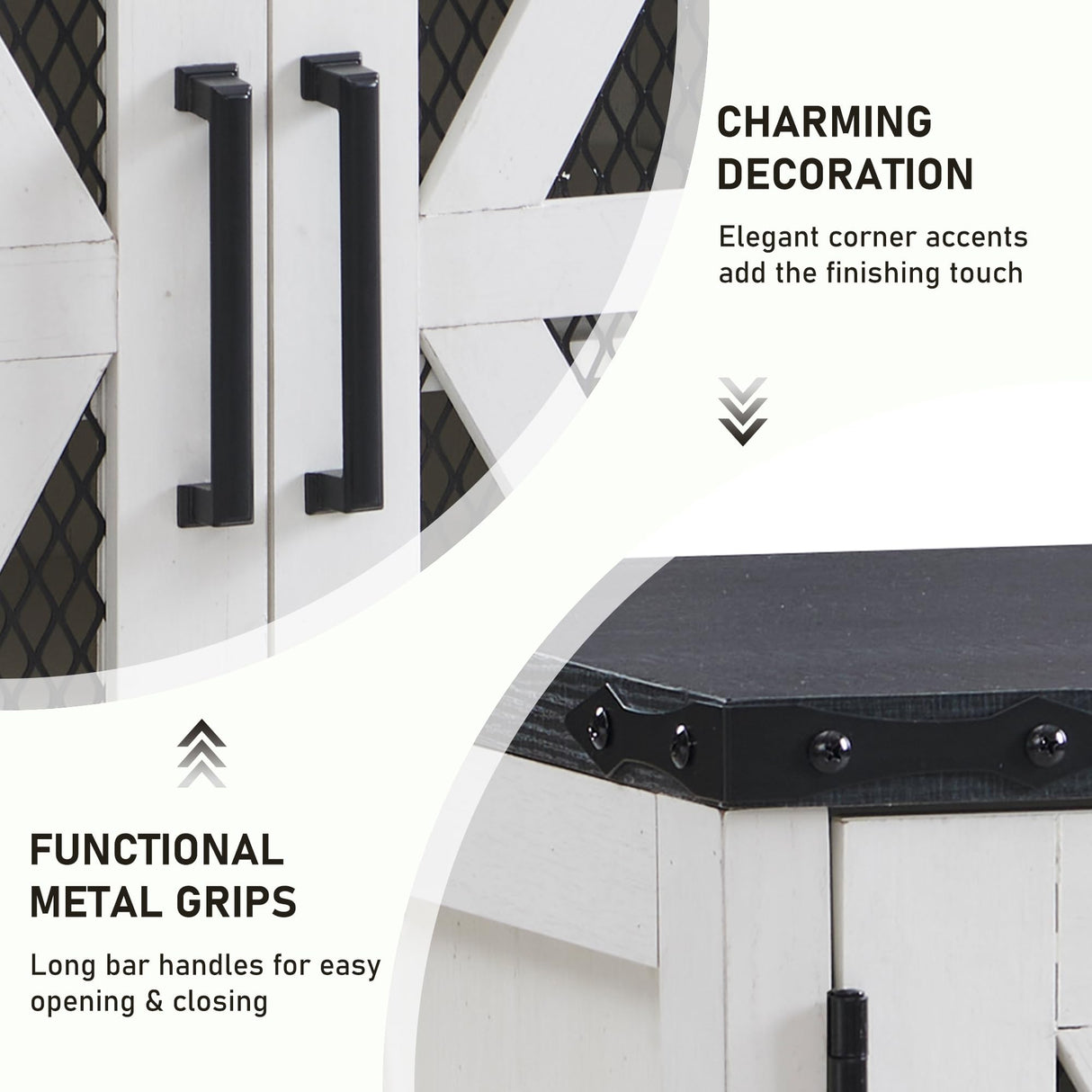 JXQTLINGMU Shoe Storage Cabinet, 38" Wide Farmhouse Shoe Cabinet with Mesh Doors and Adjustable Shelves, Rustic Wooden Shoe Organizer, Modern Large Shoe Cabinet Storage for Entryway, Off White JXQTLINGMU