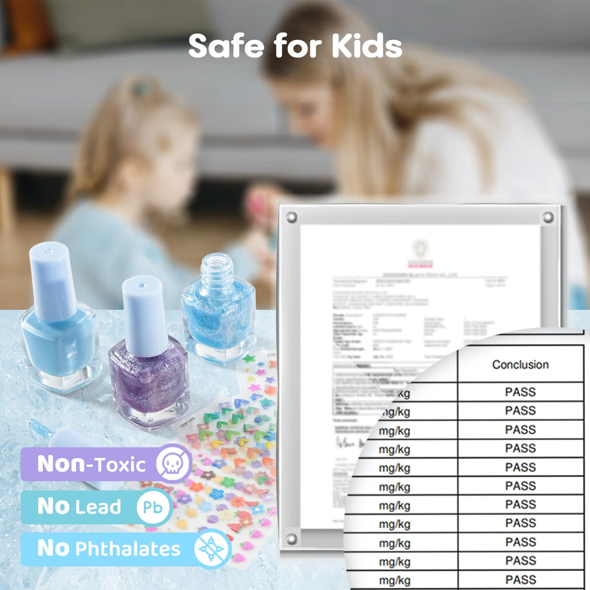 Tomons Kids Nail Polish Set for Girls, Non Toxic Nail Polish Art Kit for Kids Ages 7-12, Toys Gifts for 8 9 10 11 12 Girl, Bracelets, Glitter, Sequins, Stickers - 8 Colors Tomons