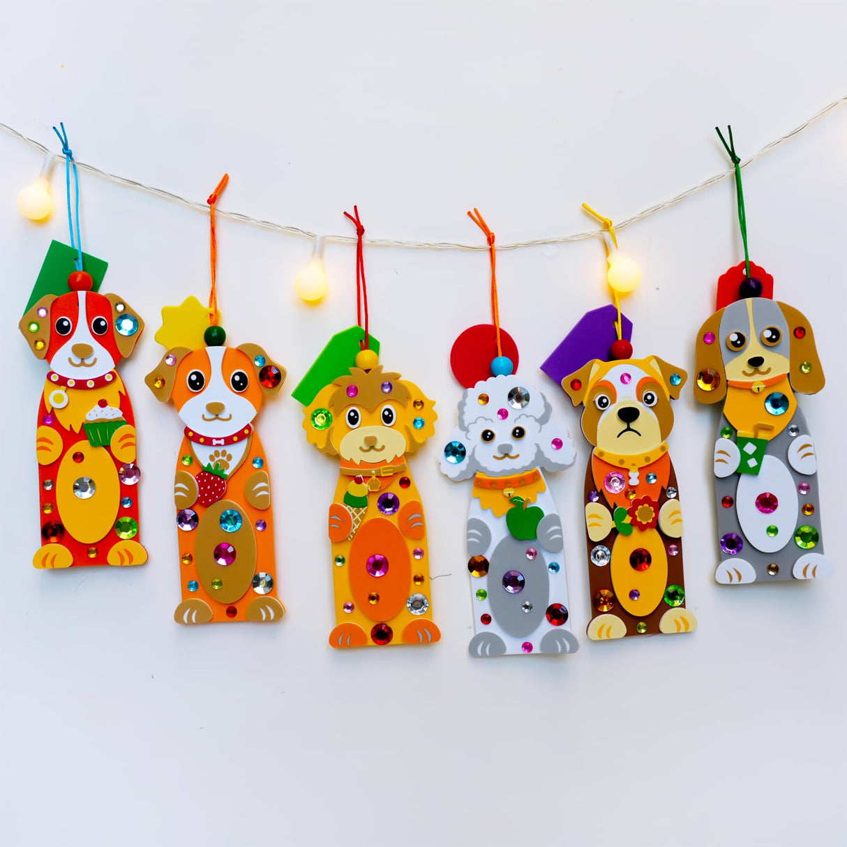 Winlyn 24 Sets Kids Crafts Kits DIY Dog Bookmark Ornaments Decorations Art Set Pet Arts Crafts Foam Stickers for Summer Camping Party Favors Reading Rewards Art Project Classroom Birthday Activities Winlyn
