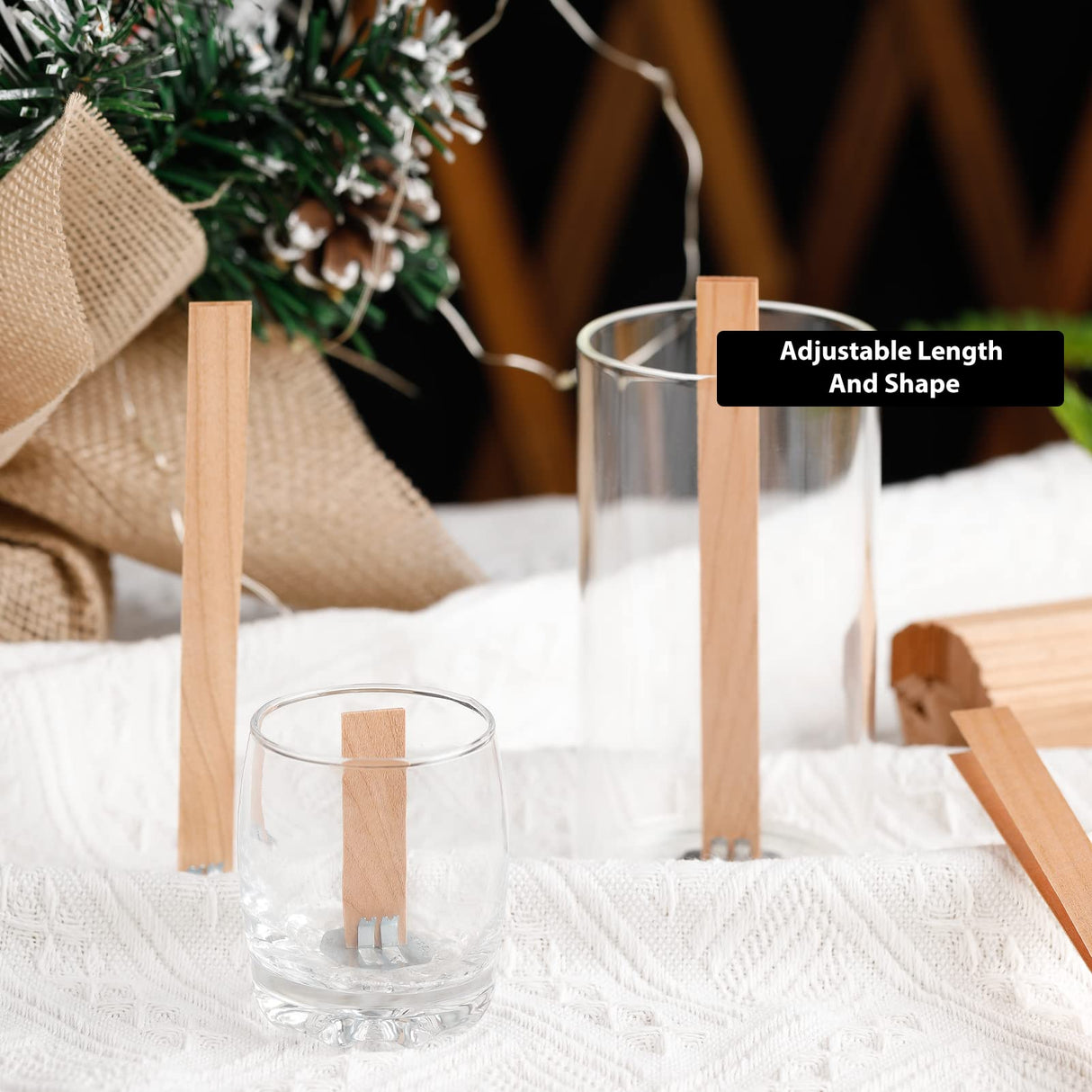 Ziosxin 350pcs Smokeless Cherry Wood Candle Wicks-Long Lasting Flame-Easily Burn, Candle Cores(no Metal Bracket) Ziosxin