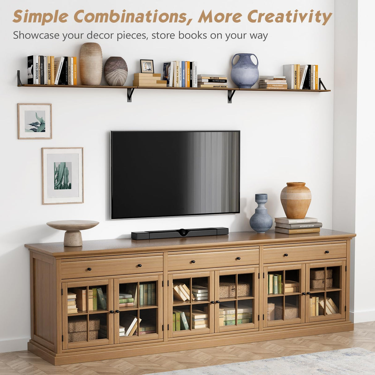 Forbena Large Floating Shelves 48 Inches Long Set of 3, Rustic Wood Wall Bookshelf for Bedroom Books, Wooden Shelves for Living Room Laundry Closet Kitchen Storage (Dark Brown) Forbena