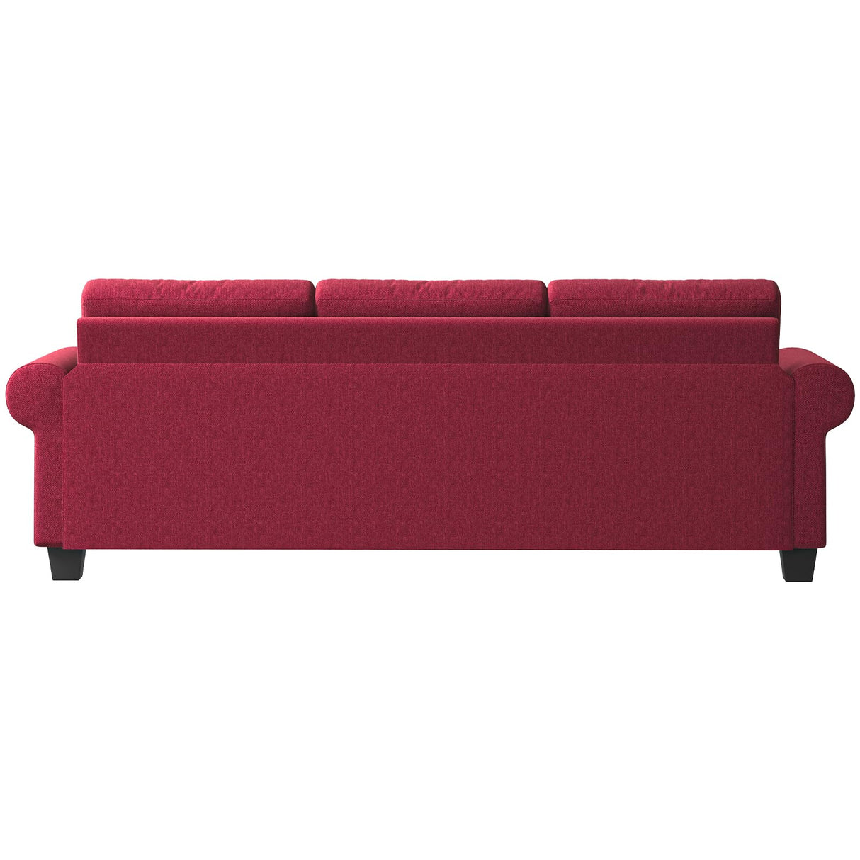 Fadware 91” Sofa Couch, Deep Seat Sofa with Lawson Style Armrests, Modern 3 Seater Sofa with Upholstered Cushion& Backrests, Mid-Century Comfy Couch for Living Room, Apartment, Red Fadware