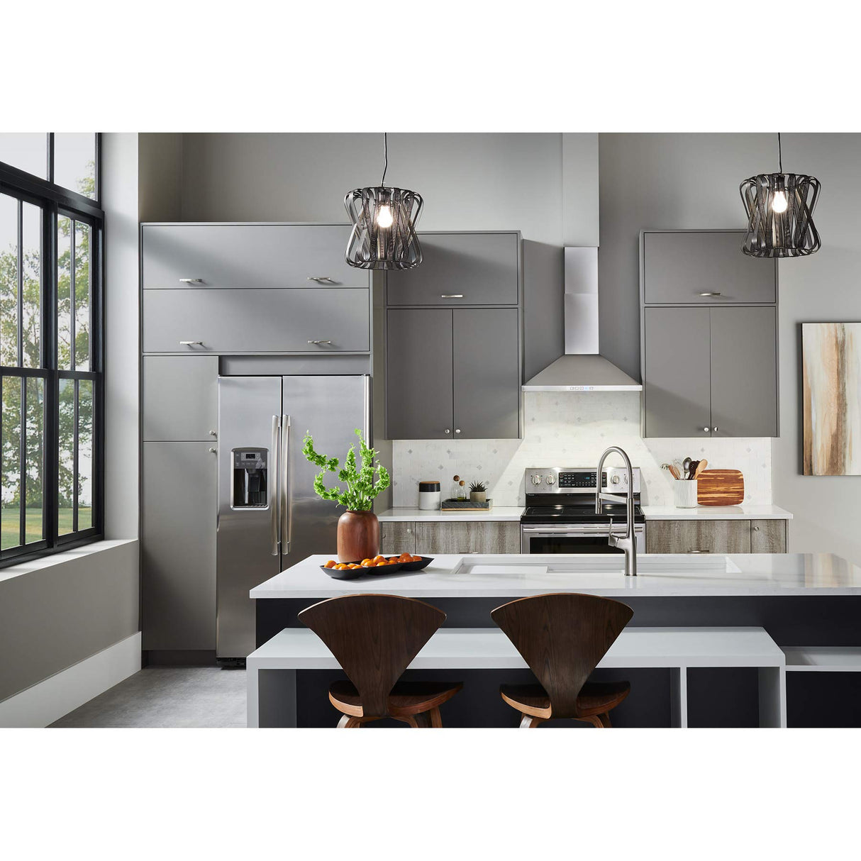 Broan-NuTone BWP2304SS 30-inch Wall-Mount Convertible Chimney-Style Pyramidal Range Hood with 3-Speed Exhaust Fan and Light, Stainless Steel Broan-NuTone