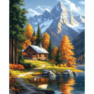 NEWENMO Mountain Paint by Numbers Kit for Adults,Paint by Numbers on Canvas Unframed, DIY Oil Painting Perfect for Beginner, Craft, Hobbies and Home Wall Decor 16x20 Inch