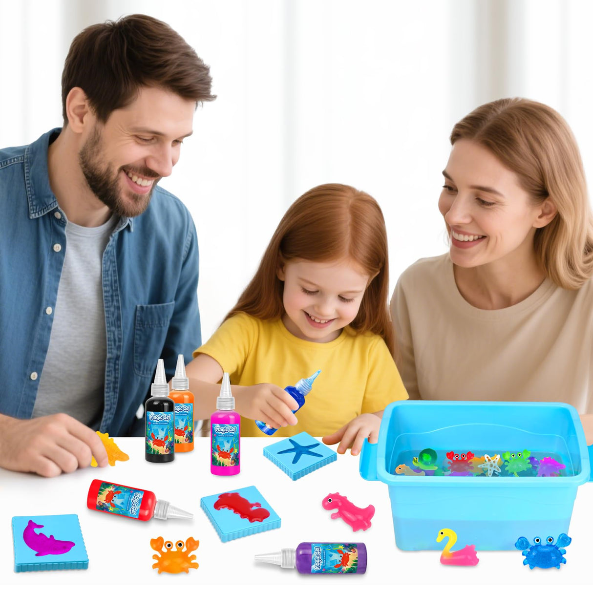 Magic Gel Water Toy Elf: 20 Aqua Squishy Maker DIY Gels with 20 Fairy Animal Mold Kits - 3D Handmade Magical Jelly Pet Craft Set for Kids CL FUN