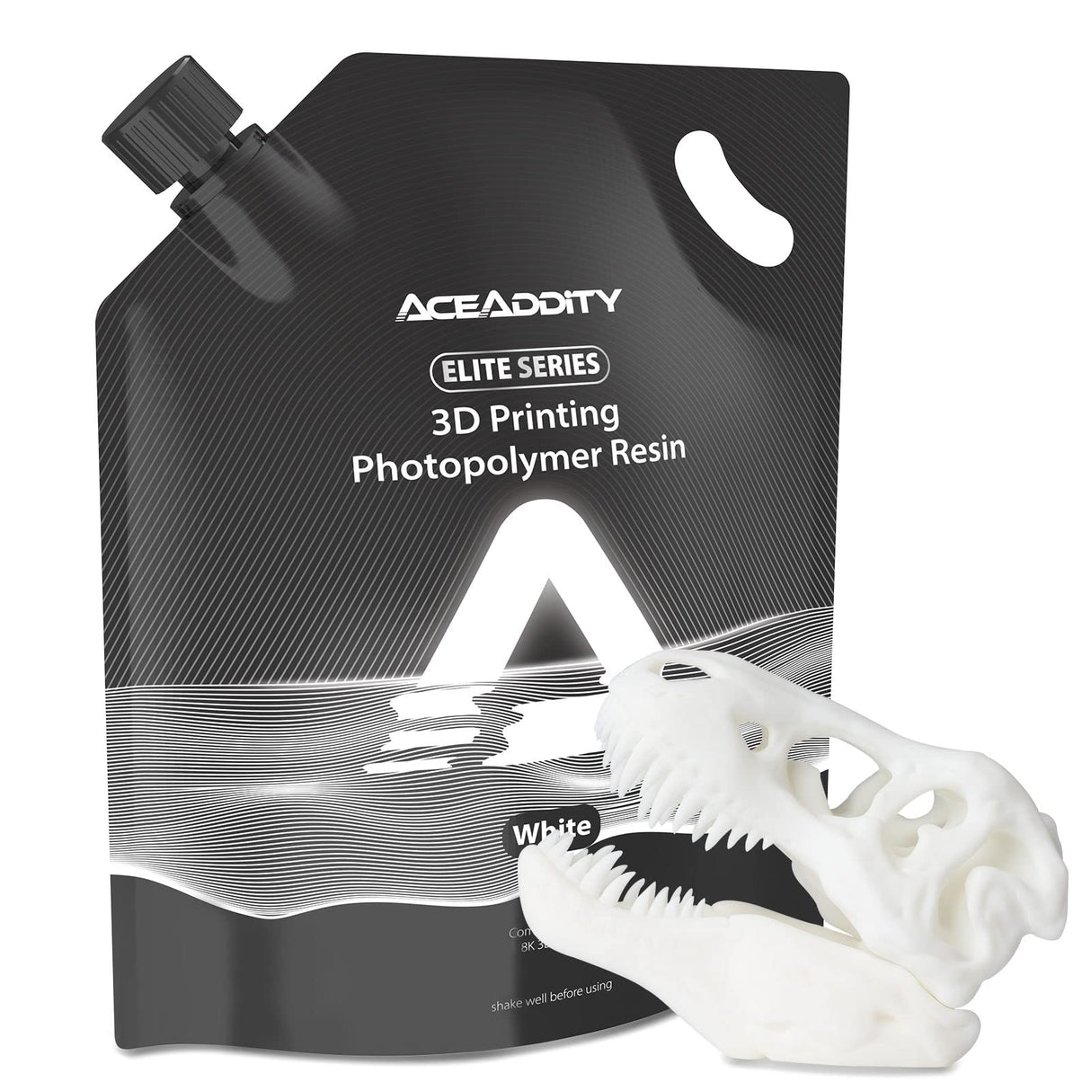 Aceaddity Elite Series 3D Printer Resin 405nm Photopolymer Resin LCD/DLP UV-Curing High Precision 3D Printing Liquid Compatible with 8k 3D Printer (White, 1200g) Aceaddity