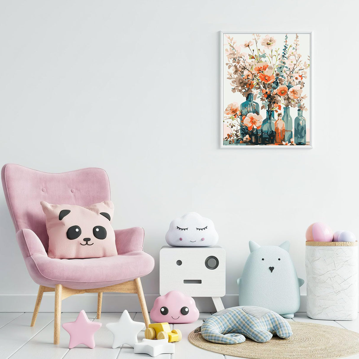 EFOTIML Paint by Numbers Kit for Adults Beginners & Kids Ages 8-12,1 Pack 16x20 inches Canva for Painting Kits for Adults in Colorful Box(Without Frame)- Vases and Flowers EFOTIML