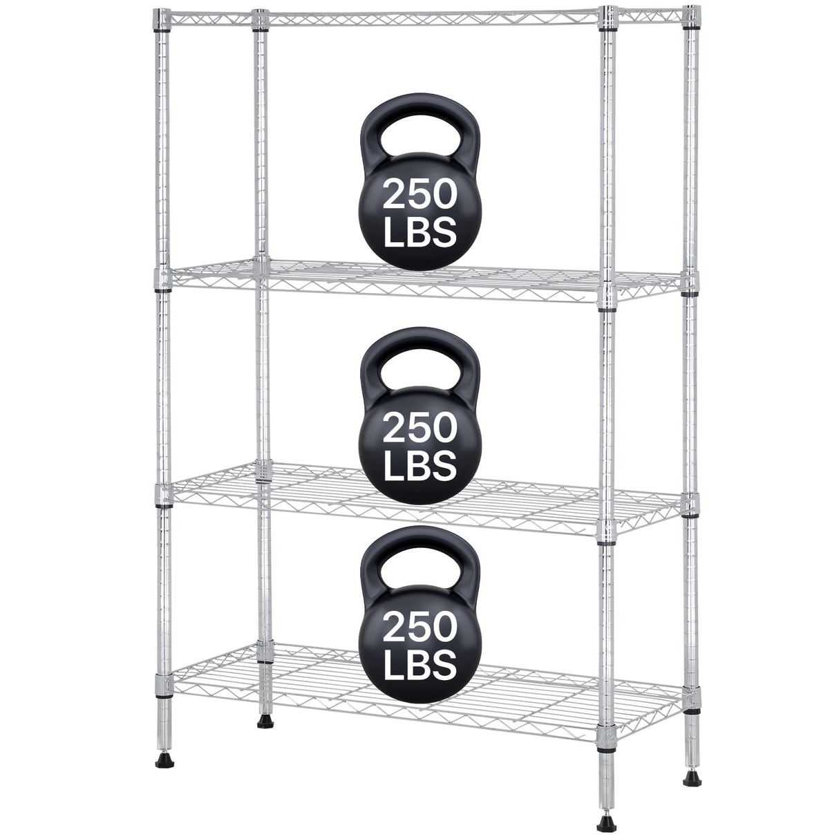 YRLLENSDAN Heavy Duty Metal Shelving Unit 4 Tier Wire Storage Rack Adjustable Shelves Organizer for Garage Kitchen Pantry Laundry Closet NSF Certified Utility Shelf 1000 LBS Capacity, 14"x36"x54" YRLLENSDAN