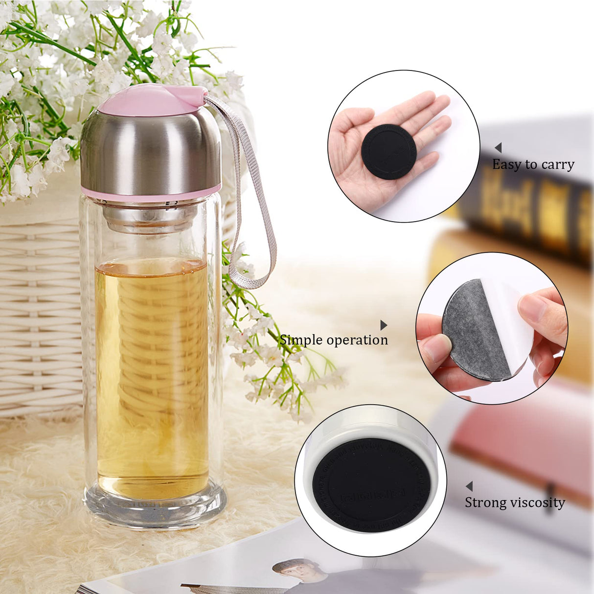 20 Pack Rubber Bottoms for Sublimation Tumblers, Protective Non Slip Silicone Bottoms Tumbler Bumpers, Silicone Coasters Tumbler Rubber Bottom for Skinny Tumblers Water Bottles 12oz/15oz/20oz/30oz Sliverdew