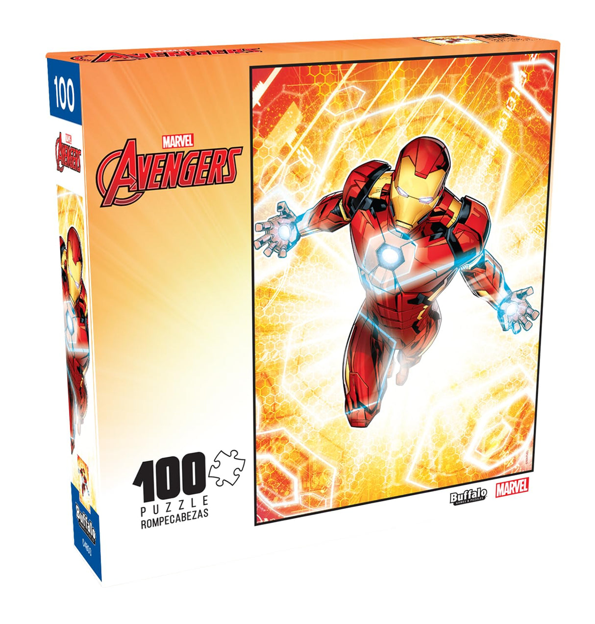 Buffalo Games - Marvel - The Armored Avenger - 100 Piece Jigsaw Puzzle for Families Challenging Puzzle Perfect for Family Time - 100 Piece Finished Size is 15.00 x 11.00, Large Buffalo Games