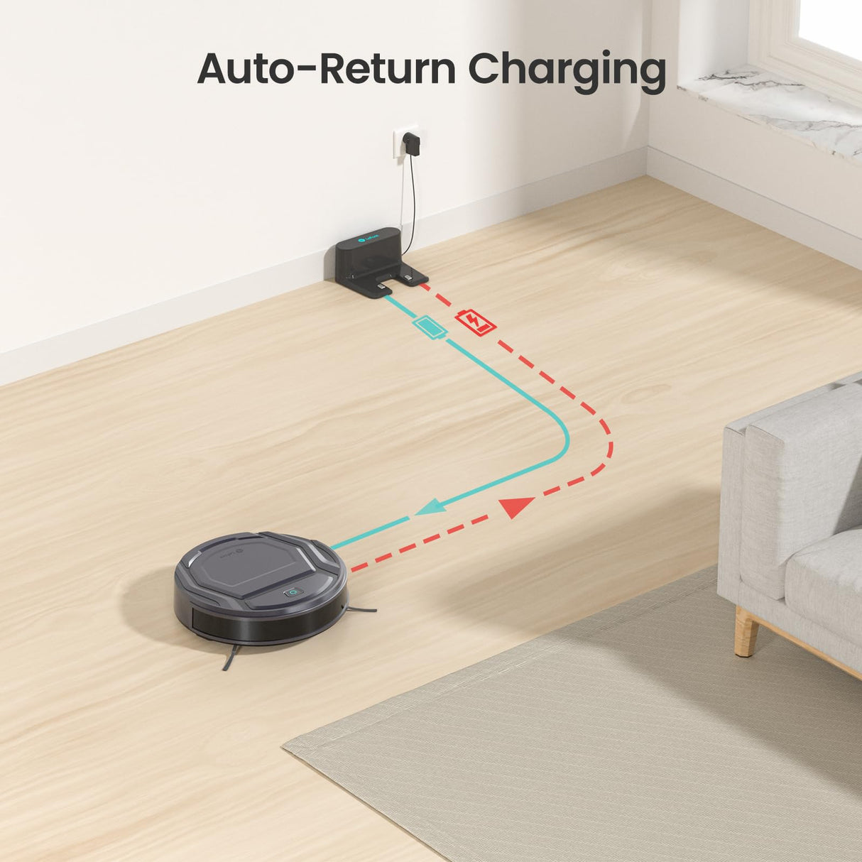 Lefant Robot Vacuum M210 Pro, Super Slim, Powerful Suction with No Tangling Port,Quiet,120 Min Runtime, Self-Charging Robotic Vacuum Cleaner, Ideal for Pet Hair, Hard Floor,App & Voice Control Lefant