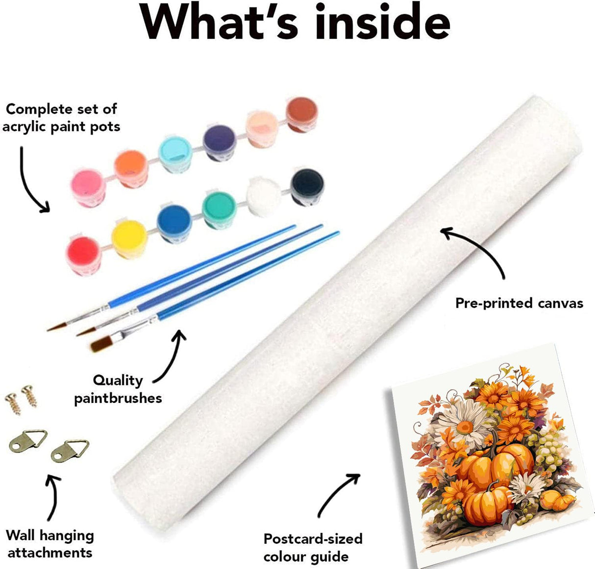 MjhRcll Fall Paint by Numbers for Adults,Pumpkins Paint by Numbers Kits for Beginner,Happy Fall Paint by Number on Canvas for Holiday Home Wall Decor 16X20 Inch MjhRcll