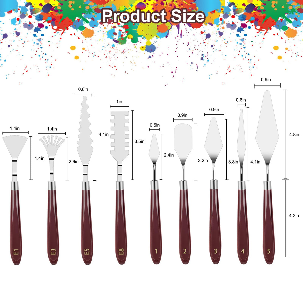 EEEKit 15 PCS Palette Knife Set, Stainless Steel Spatula Palette Knives with Plastic Scrapers, Pallet Knife for Oil Canva Acrylic Painting EEEKit