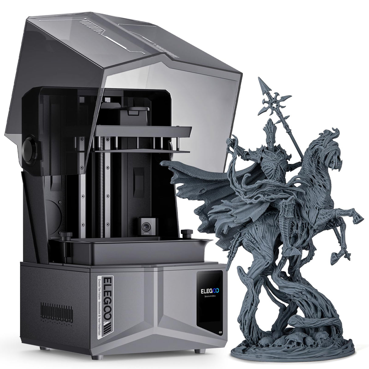 ELEGOO Saturn 4 Ultra 12K MSLA Resin 3D Printer, Smart Mechanical Sensor, Fast Printing Up to 150mm/h, AI Camera, WiFi Cluster Printing, Automatic Leveling, Large Printing Size 218.88*122.88*220mm³ ELEGOO