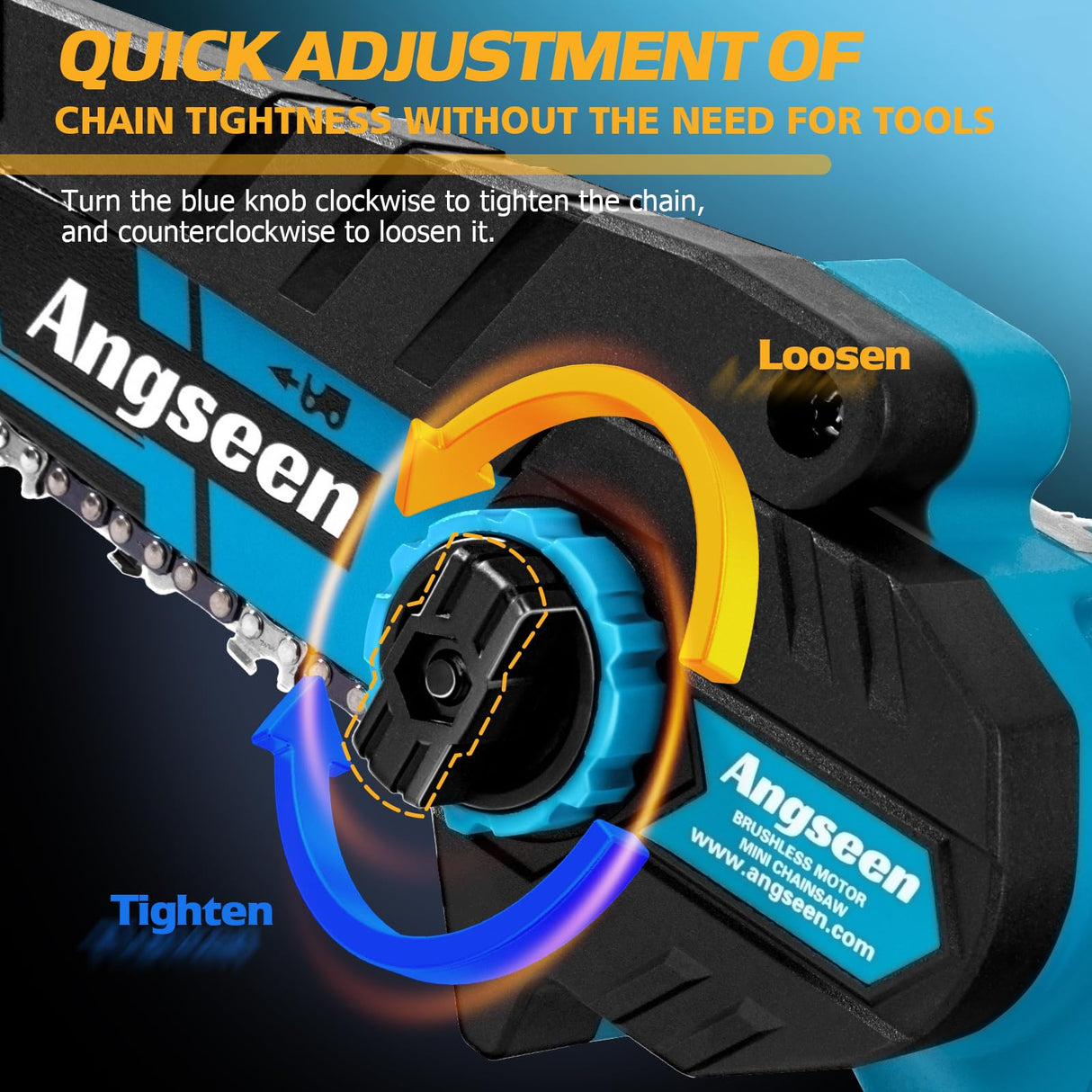 Angseen Mini Chainsaw 6 Inch, 2025 Upgrade 1000W Brushless Motor Electric Chainsaw Cordless with 4000mAh Batteries & Auto Oiler, Small Chainsaw Battery Powered for Tree Branches Trimming Wood Cutting Angseen