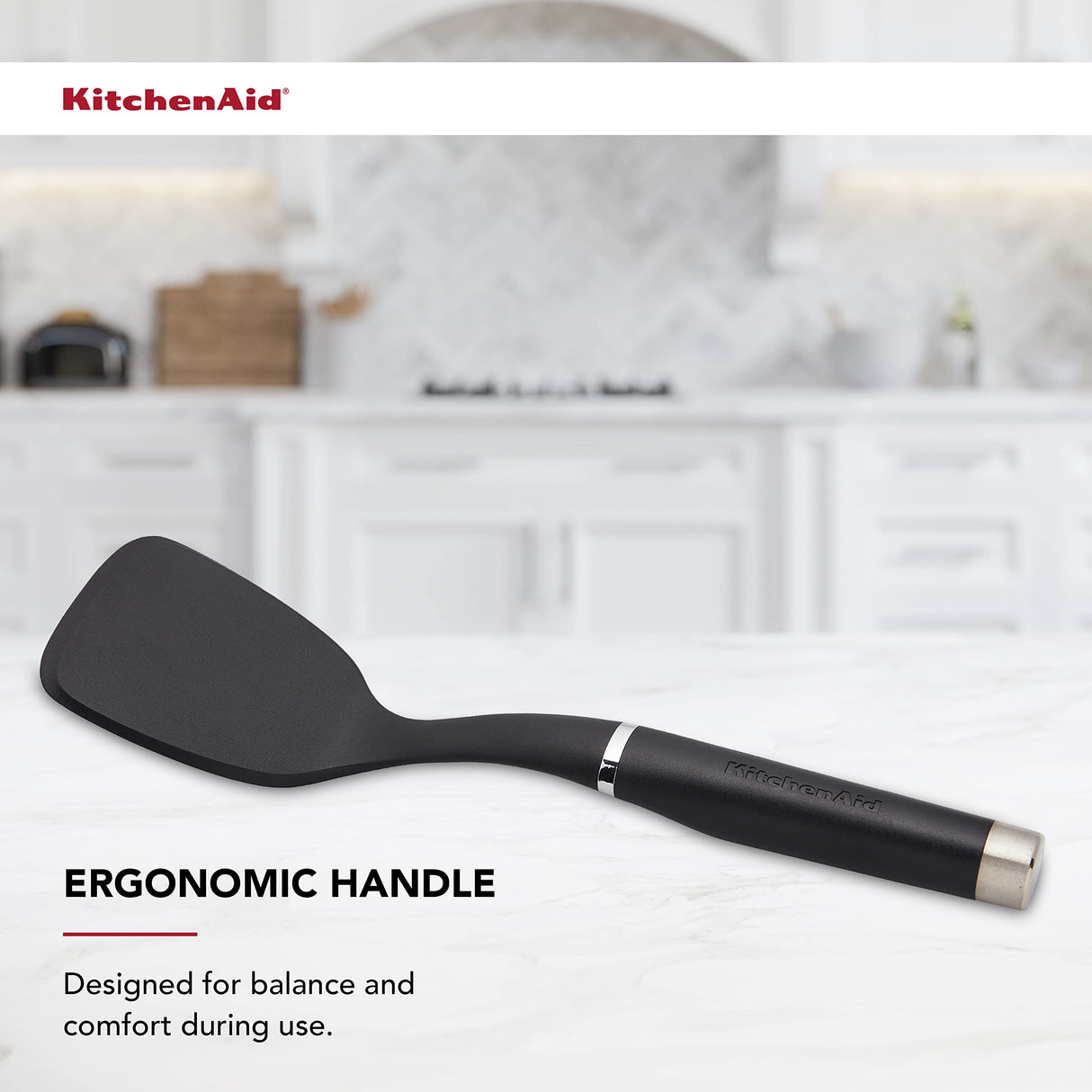 KitchenAid Gourmet Nylon Short Turner, One Size, Matte Black KitchenAid