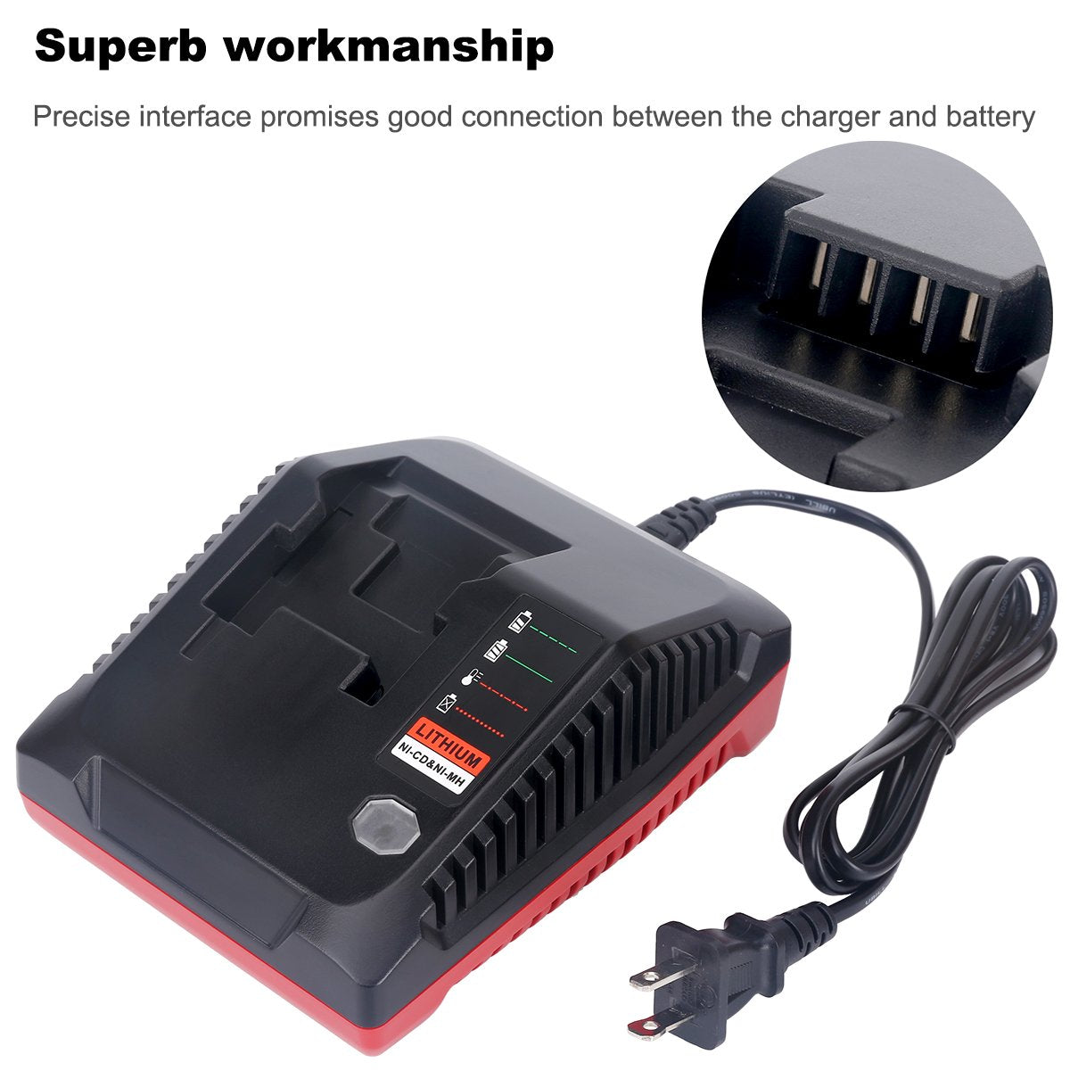 Lasica 18V 3.0A Fast Battery Charger PCXMVC Replacement for Porter-Cable 18-Volt PC18B NiCd, NiMh & Lithium Cordless Tool Battery Packs PC18BL PC18BLEX Compatible with Porter Cable 18V Charger PCMVC Lasica