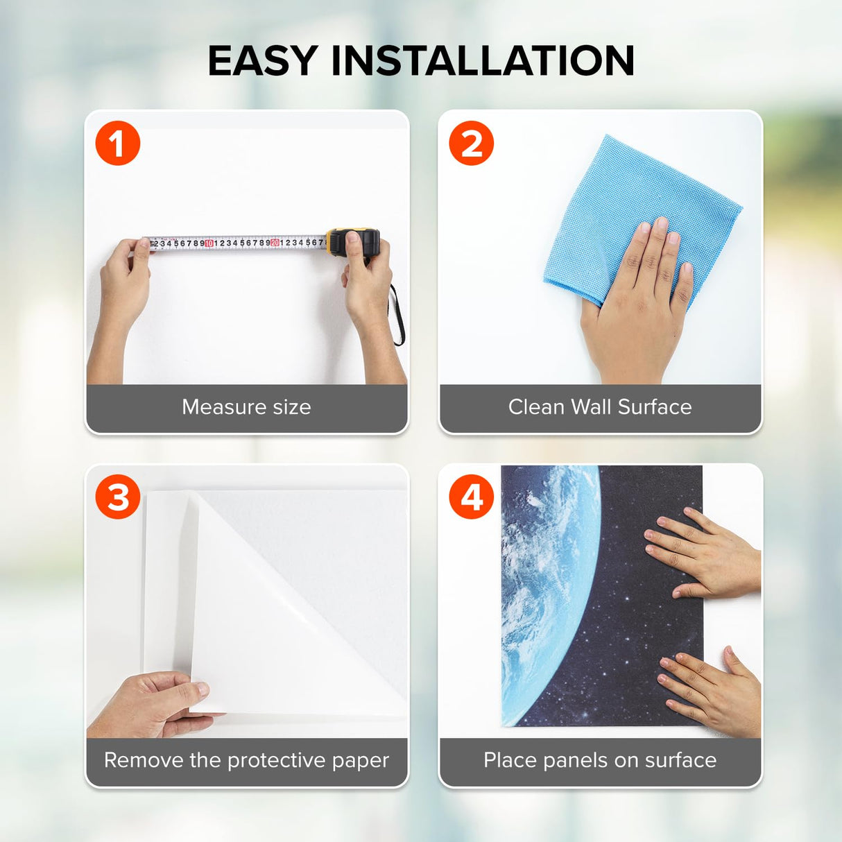 Art Acoustic Panels, Self-adhesive Decorative Sound Absorbing Wall Art, 48 X 32 Inches Soundproof Wall Panels, Noise Reducing for Recording Studio, Home 6 Pack, Planet Sonic Acoustics