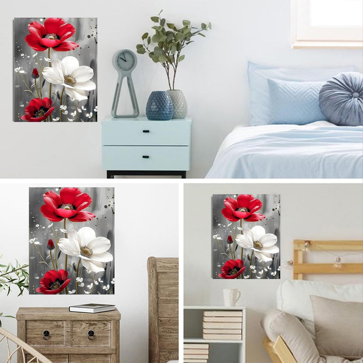 Flower Paint by Numbers Kits for Adults - Painting by Numbers Kit Flowers, Flower Adults Paint by Number Kits on Canvas Without Frame Oil Painting Acrylic Paints for Home Wall Decor 16X20 inch ajepon