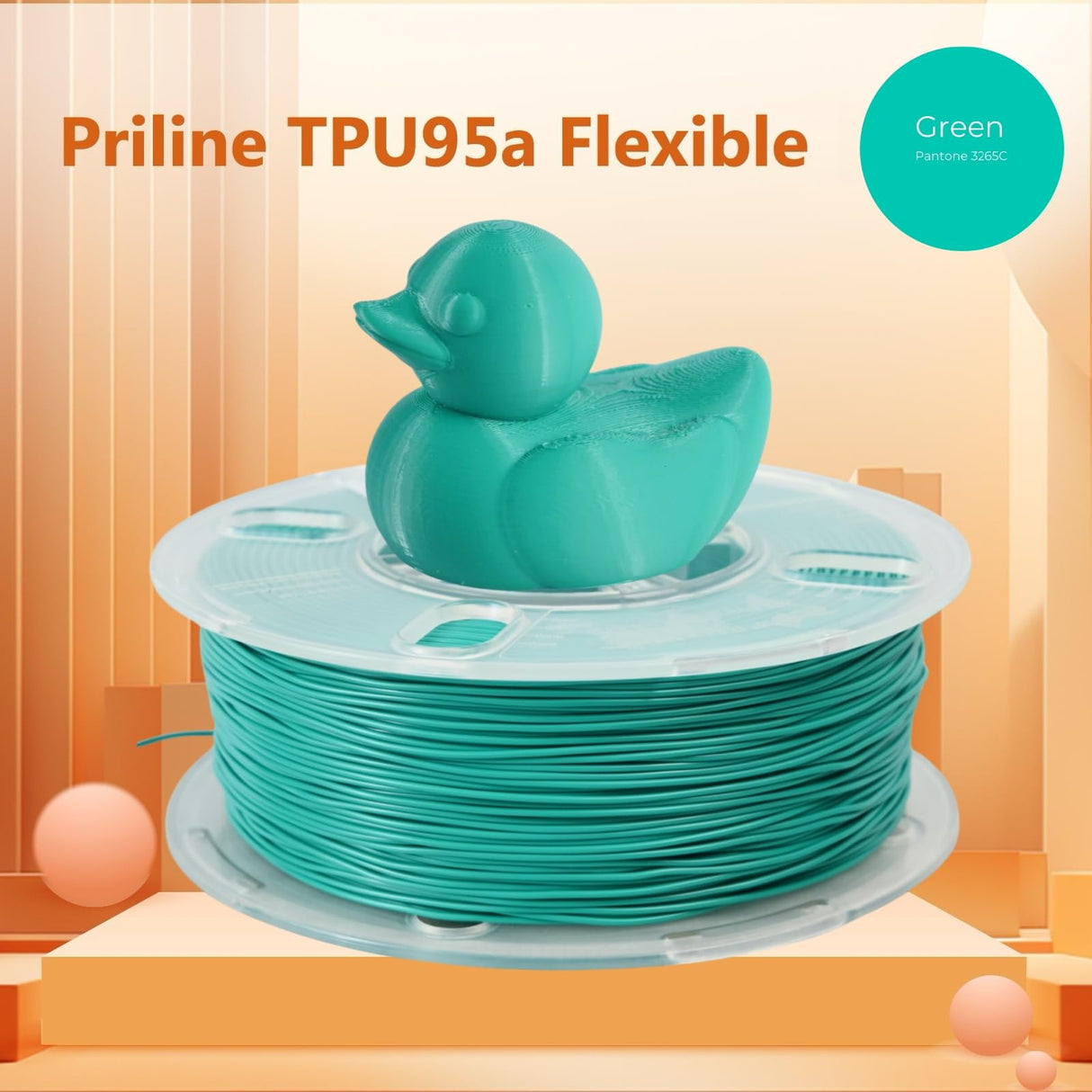 PRILINE TPU Filament,PRILINE High Flow/High Speed Printing 95A TPU Flexible Soft 3D Printer Filament 1KG 1.75mm Spool,Support Fast Printing, Frost Green PRILINE