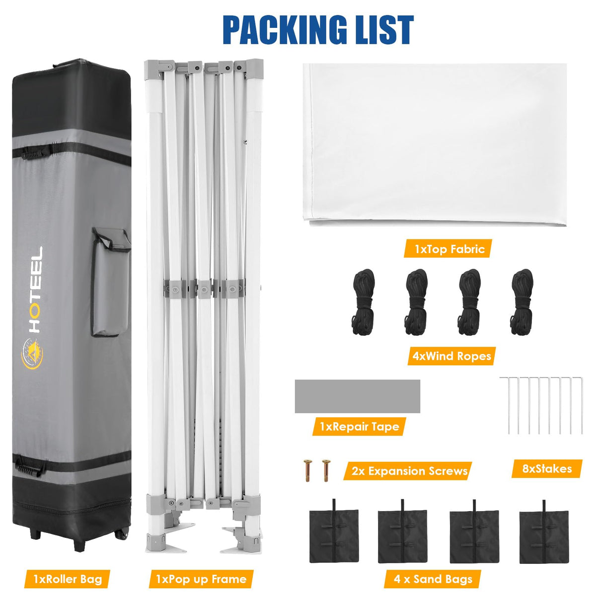 HOTEEL 10x15 Pop up Canopy Tent for Parties, Heavy Duty Easy Setup Tent Without Sidewalls, Outdoor Commercial Instant Gazebo for Wedding Event, with Roller Bag & Sand Bags, White(Hexagonal Frame) Hoteel