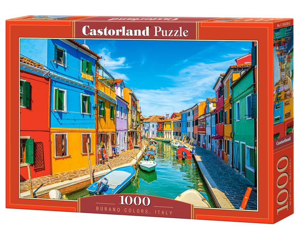 CASTORLAND 1000 Piece Jigsaw Puzzles, Burano Colors, Italy, Venice, Adult Puzzle, Castorland C-105250-2 Castorland