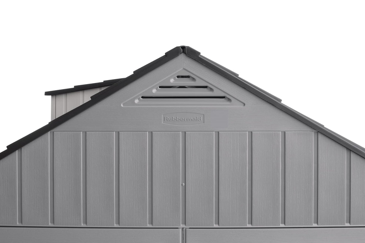 Rubbermaid Extra Large Resin Outdoor Storage Shed With Floor (7 x 10 Ft.), Weather Resistant, Brown, Organization for Home/Lawn Mower/Backyard Equipment/Bike Storage/Pool Supplies Rubbermaid