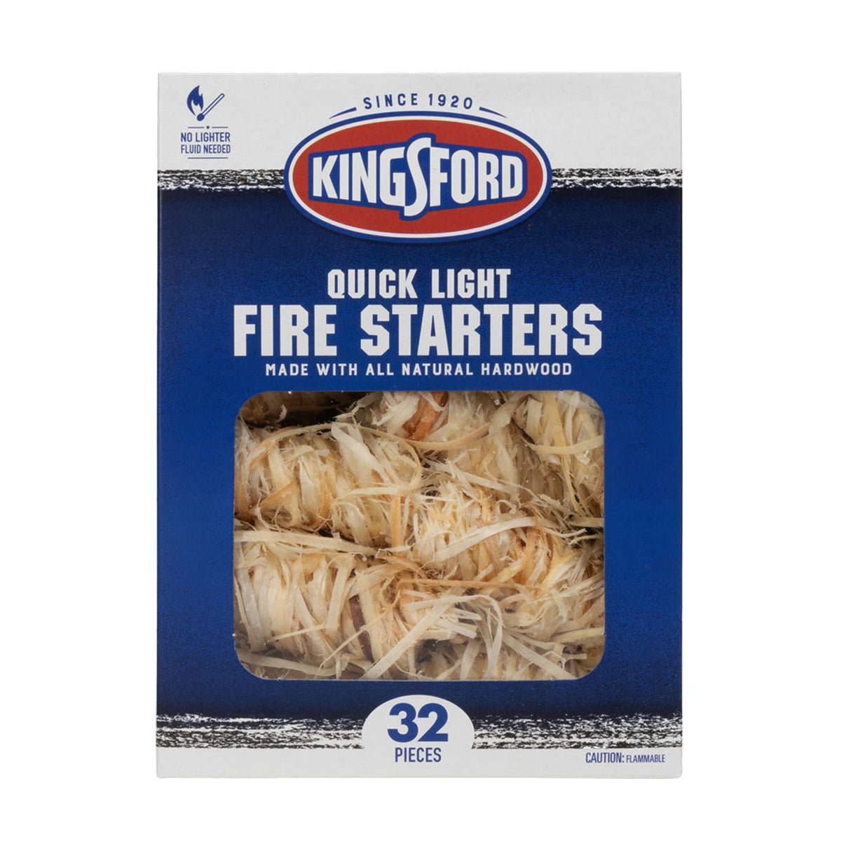 Kingsford Quick Light Fire Starters | Wooden Fire Starters Made with All Natural Hardwood for Grilling, Campfires, & Outdoor Fireplaces | 32 Count Fire Starter Rolls Kingsford