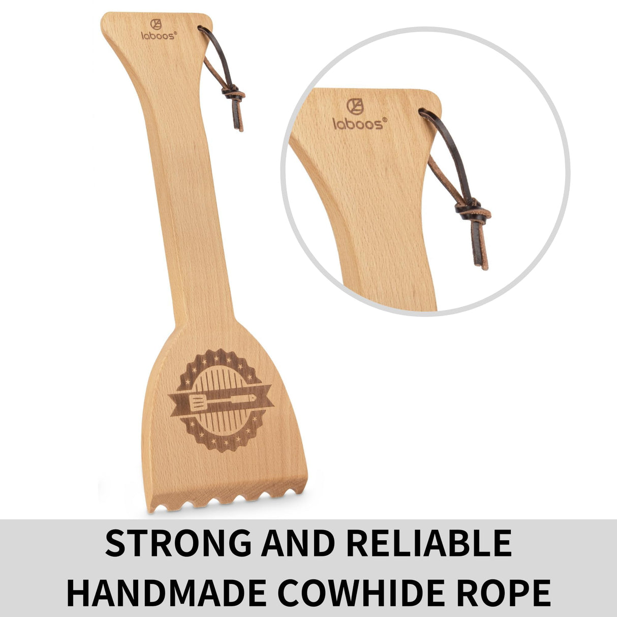 BBQ Bamboo Wooden Grill Scraper, for Griddle and Grills, Cleans Top and Between, Fit to Traeger Grill laboos