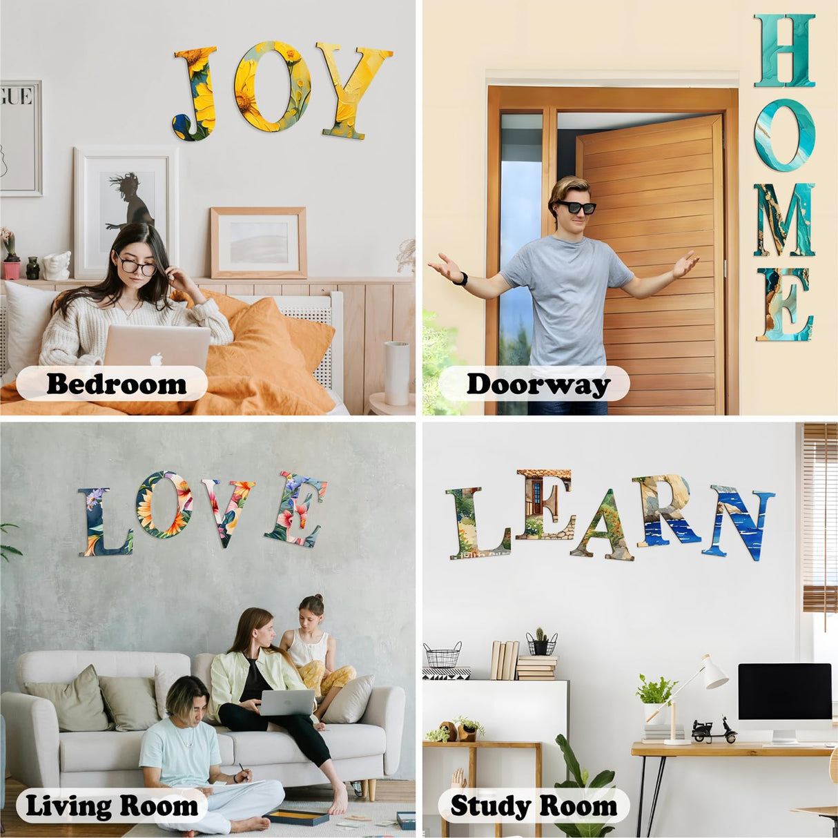 Large Wooden Letters for Wall Decor, 17 inch Big Wood Letters, Giant Wooden Letter G, Unfinished Wood Alphabet Letters for Crafts, Name Sign, Rustic Wedding, Christmas Home Decoration Coowayze