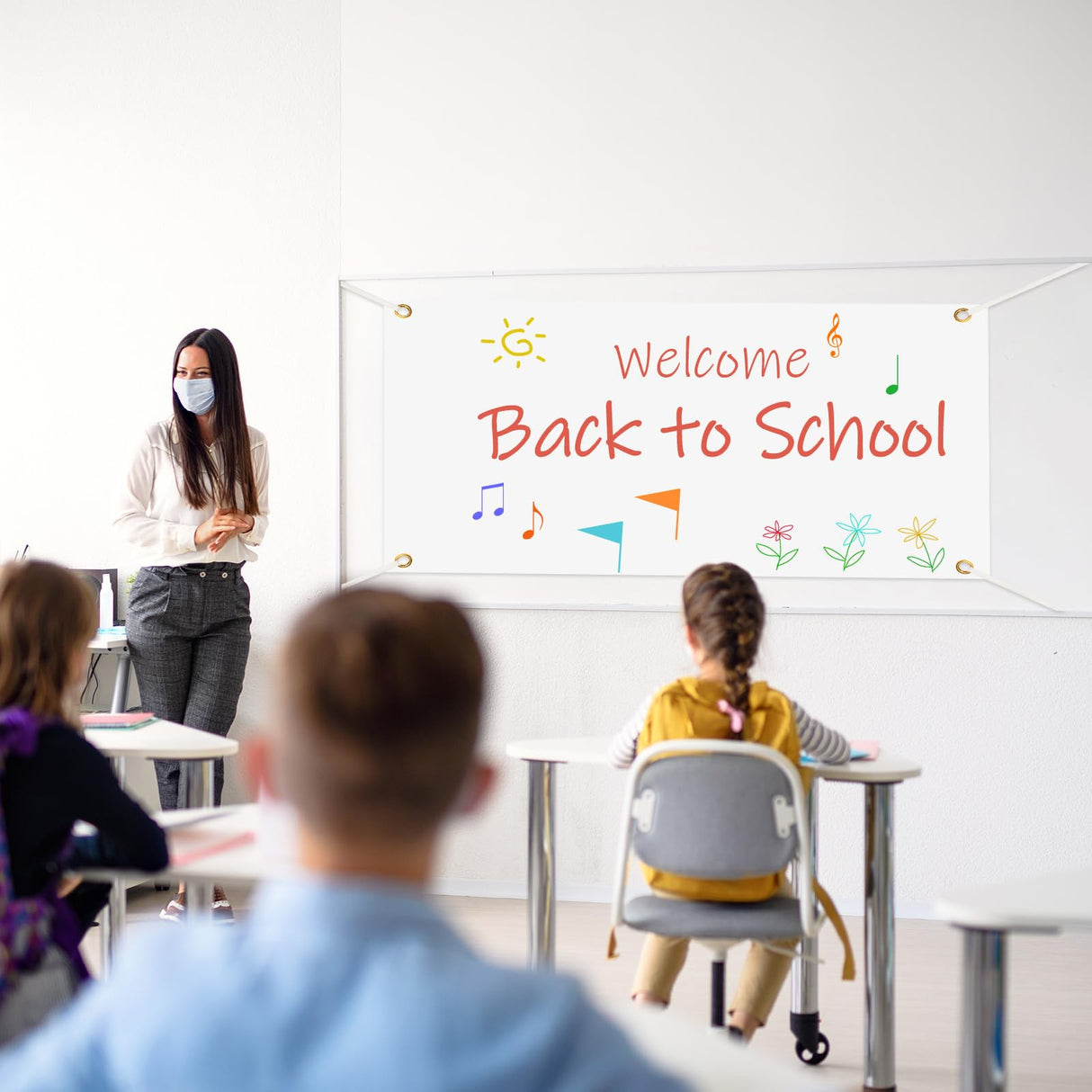 PATIKIL Blank Banners Signs to Decorate 3'x5' Sublimation White Banner with Hanging Rope for Business Outside Outdoor Wall PATIKIL