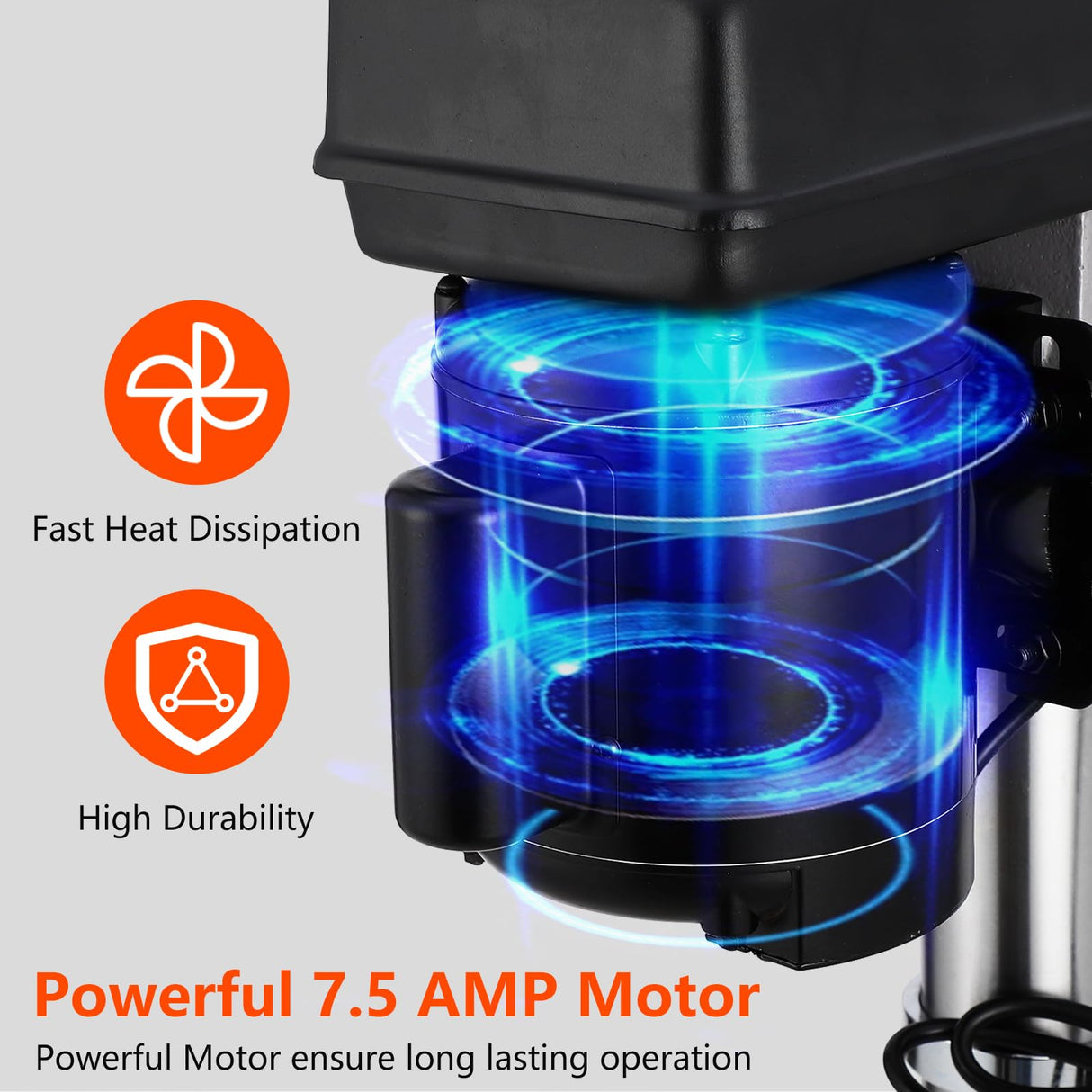 13 in Floor Drill Press, 7.5 Amp 120V, 288-3084 RPM Variable Speed Cast Iron Bench Drill Press, 0-45° Tilting Worktable, Tabletop Drilling Machine for Wood Metal CuisinAid