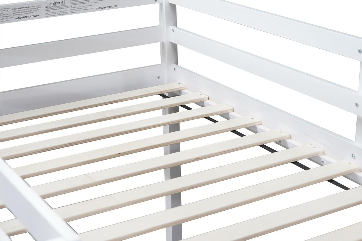 Bellemave Twin Size loft Bed for Kids, Kids loft Bed with Ladder, Wooden loft Bed for Kids, Low loft Bed, White Bellemave